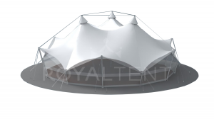 Эксклюзивный шатер Трехмачтовый с размерами 23x23 м. вмещает до 200 чел.